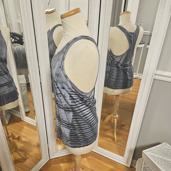 Stars and Stripes Blue Racerback Tanktop Size M - Picture 2 of 5